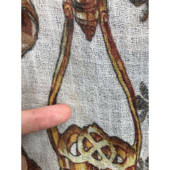 Captiva Cashmere Equestrian Featherweight Scarf Black & Gold Old Money Preppy - Picture 5 of 8